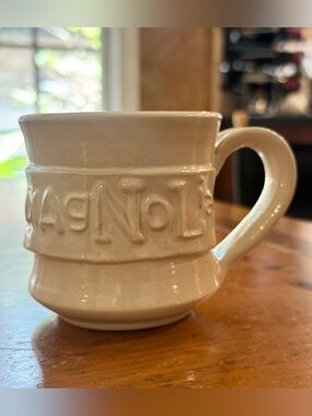 Magnolia Market Cream Ceramic Mug with Raised Logo
